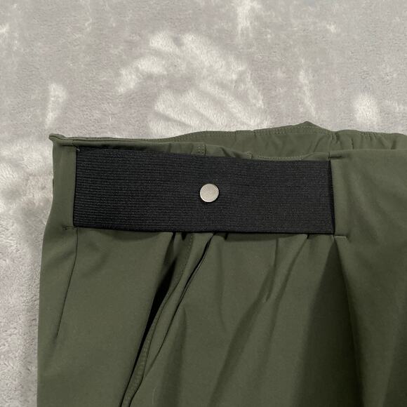 Aday Turn It Up Pants Small Green High Rise Stretch Travel Capsule Chic Pleated - Picture 4 of 13